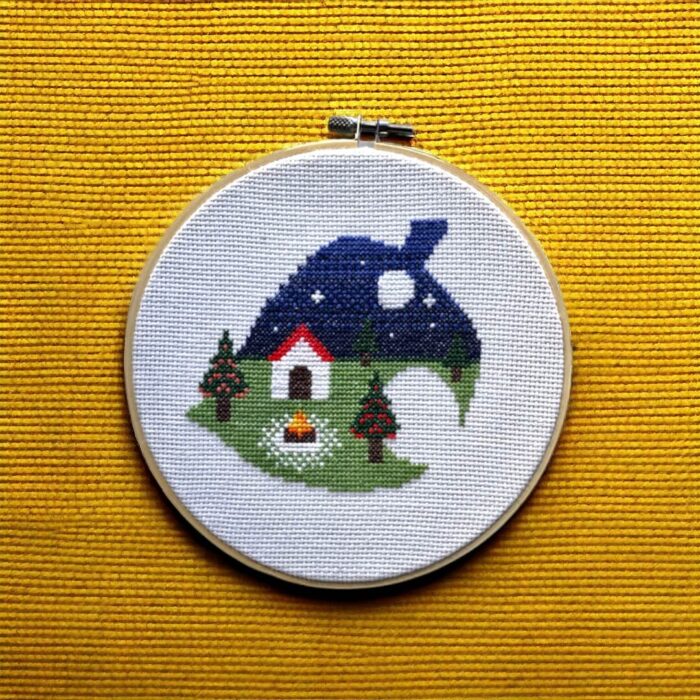 Animal Crossing Ciudad En Hoja Punto De Cruz